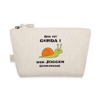 Joggen Jogging Sport Schnecke Lustig Gerda - Bio-Täschchen - Natur - Vorne
