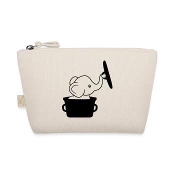 eat elephant cook cooking pot cook delicious hunger f - Organic Pouch - nature - Front