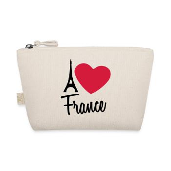 I Love France Eiffel Tower Paris - Organic Pouch - nature - Front