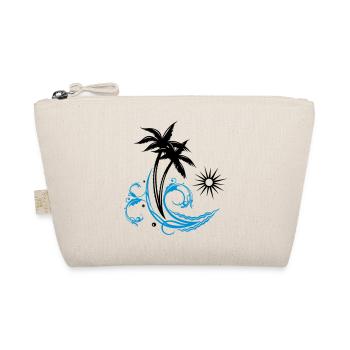 Palmiers avec vagues et soleil, vacances, surf. - Trousse biologique - nature - Devant