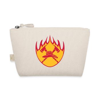 Fire flame helmet 2 axes logo - Organic Pouch - nature - Front