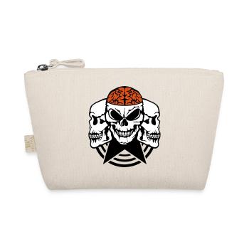 skull face profile brain brain - Organic Pouch - nature - Front
