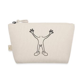 man male penis nude hands holding up koer - Organic Pouch - nature - Front