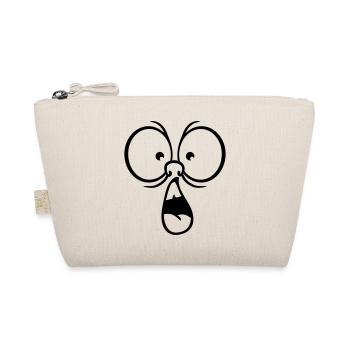 comic eyes mouth head frightened scared shoc - Organic Pouch - nature - Front