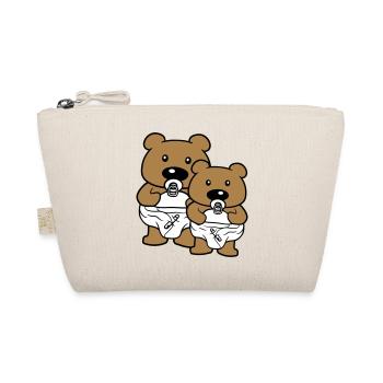 2 baer baby brueder freunde team paar teddy schnul - Bio-Täschchen - Natur - Vorne