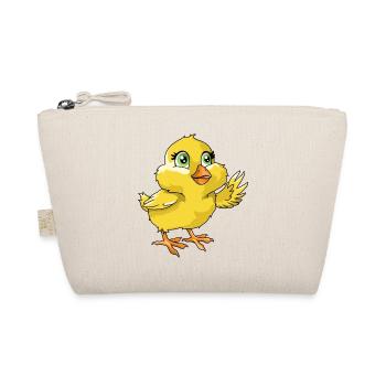 Fluffy chick chick illustration cartoon comic - Organic Pouch - nature - Front
