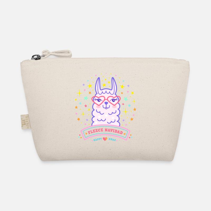 Lama Weihnachten Weihnachtspullover Weihnachtslama - Bio-Täschchen - Natur