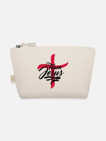 Cross symbol team crew friends jesus christ cool l - Organic Pouch - nature - Front