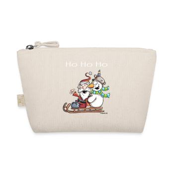 Santa Claus and Snowman ride a sledge - Gift - Organic Pouch - nature - Front