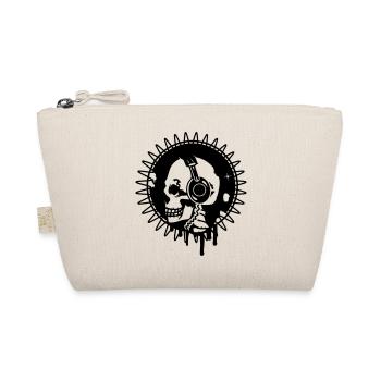 Skull with headphones in the professional - Organic Pouch - nature - Front