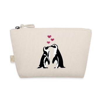 Verliebte Pinguine - Bio-Täschchen - Natur - Vorne