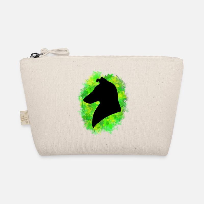Collie Kurzhaar grün gelb - Bio-Täschchen - Natur