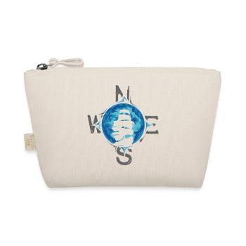 Sailing Ship Compass Illustration Sea Moon Blue - Organic Pouch - nature - Front