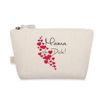 Muttertag Mama Ich liebe Dich, personalisierbar - Bio-Täschchen - Natur - Vorne