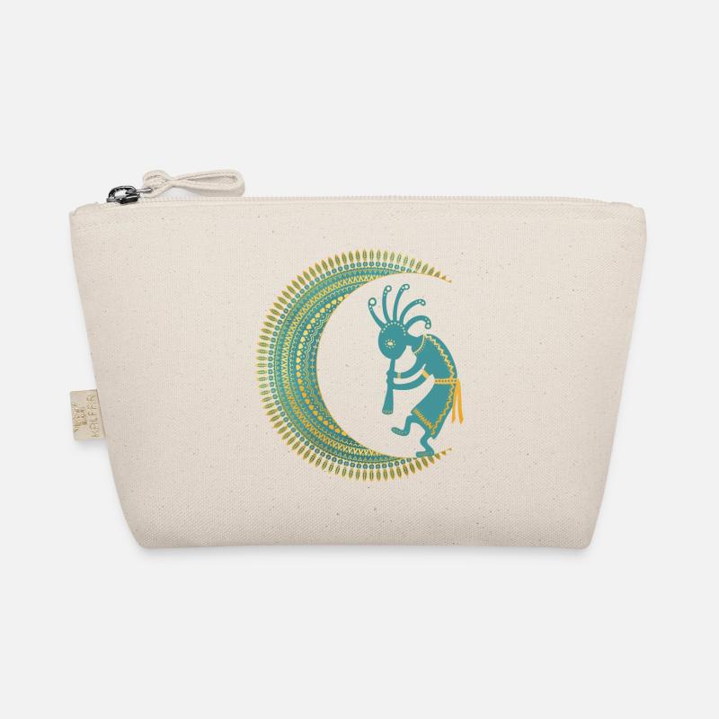 Native American - Kokopelli Mandala Half Moon 1 - Bio-Täschchen - Natur