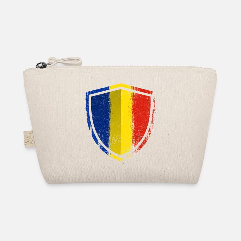 Distressed Blue Yellow Red Shield Organic Pouch