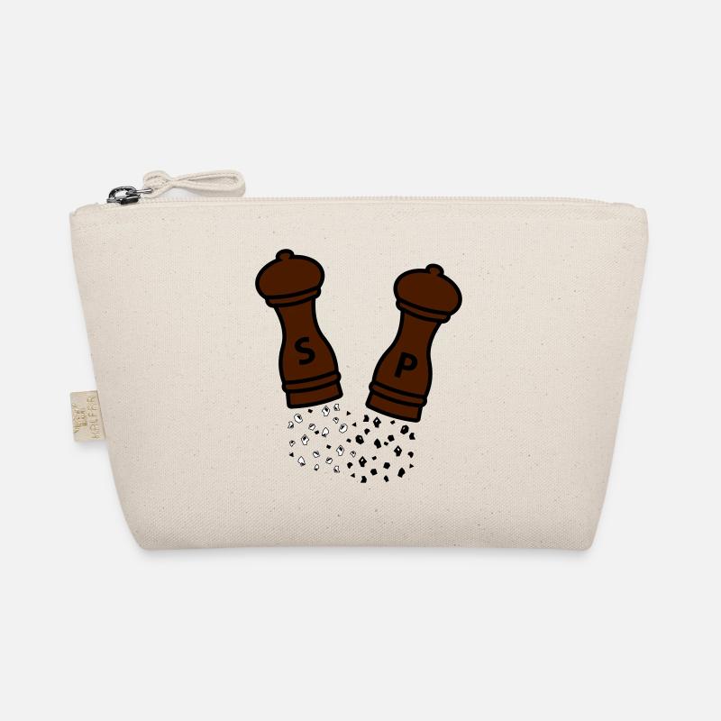 Salz & Pfeffer / Holz Gewürzmühlen / Geschenkidee Bio-Täschchen