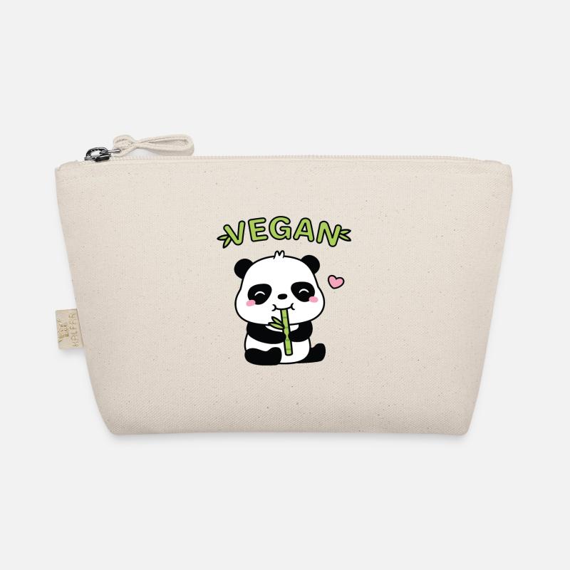 Cute Little Panda Eating Bamboo Shoot vegan Organic Pouch