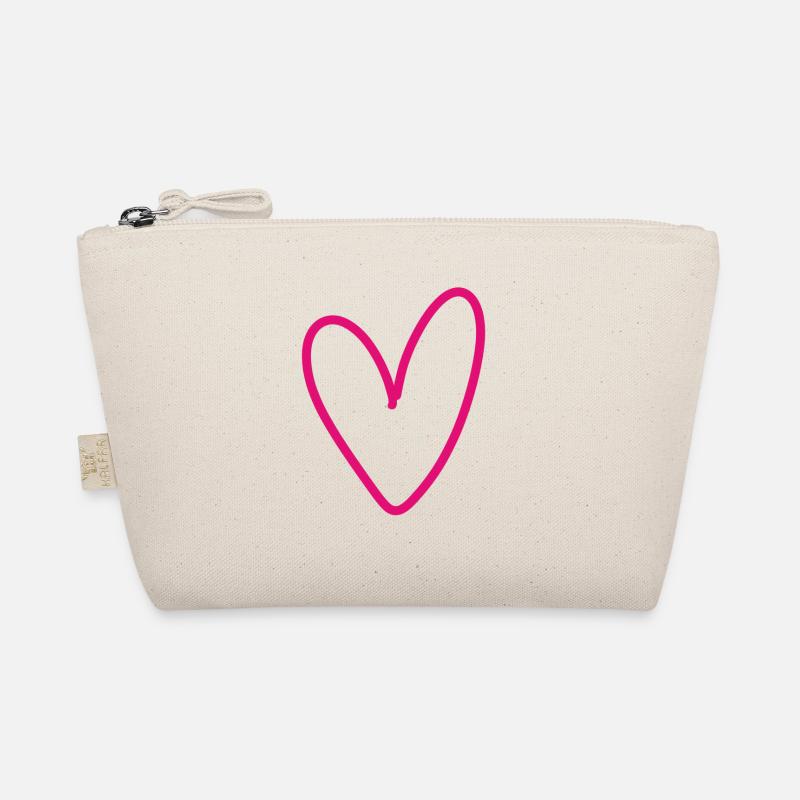 Rosa Herz Gemalt Bio-Täschchen