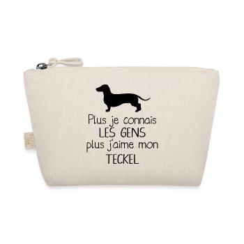 Plus je connais les gens plus j aime mon Teckel - Trousse biologique - nature - Devant
