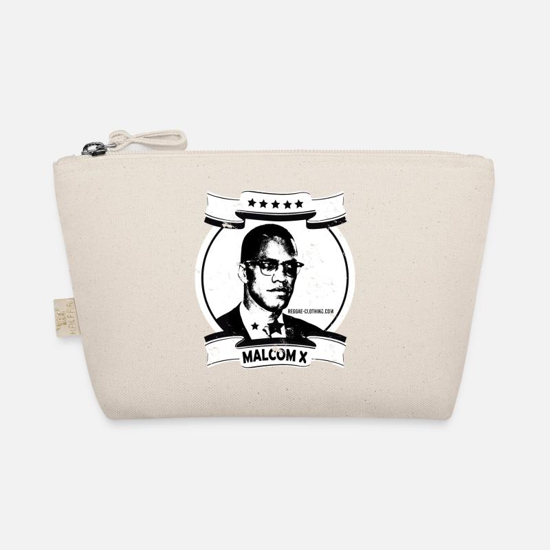 Malcolm X Linocut Print Portrait Organic Pouch