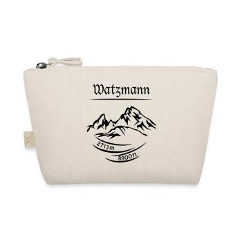 Der Berg Watzmann, Höhe 2713 m ermittelt - schwarz - Bio-Täschchen - Natur - Vorne