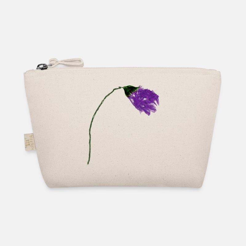 Violet flower with abstract surface Organic Pouch