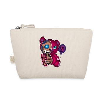 Skull Teddy Bear Skeleton Halloween Gift Idea - Organic Pouch - nature - Front