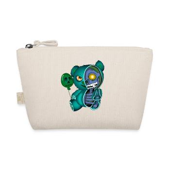 Skull Teddy Bear Skeleton Halloween Gift Idea - Organic Pouch - nature - Front