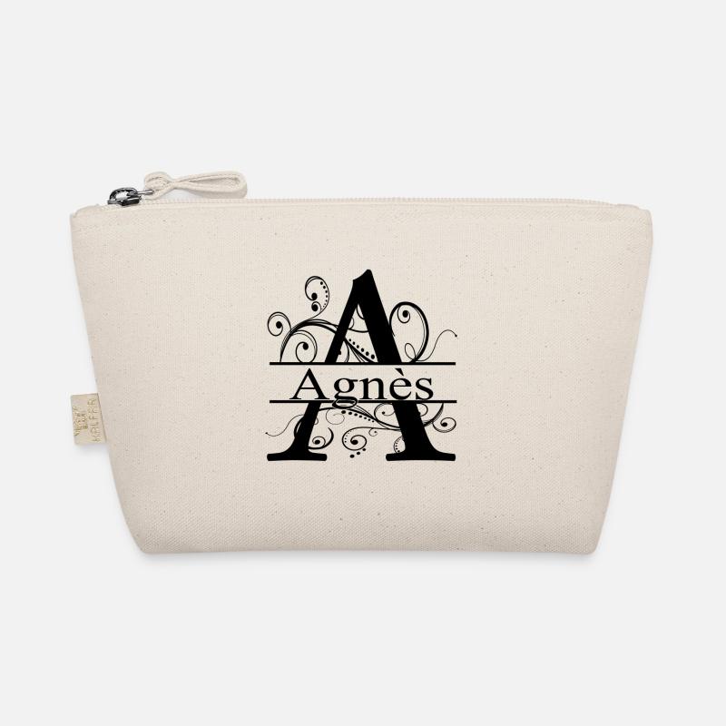 Monogramm mit dem Vornamen Agnès - Bio-Täschchen - Natur