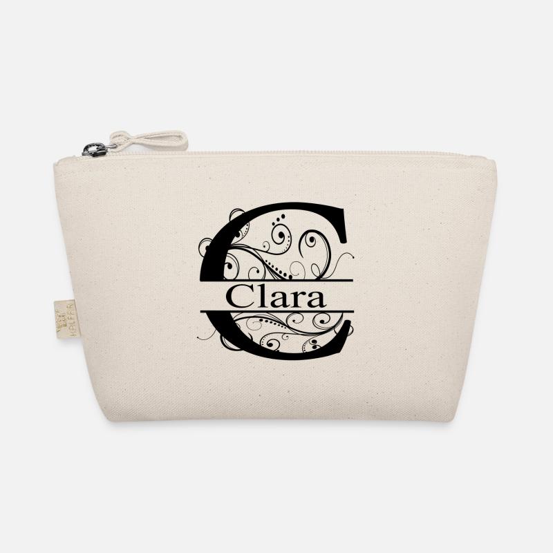 Monogramm mit dem Vornamen Clara - Bio-Täschchen - Natur