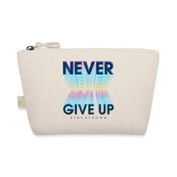 never give up schriftzug - Bio-Täschchen - Natur - Vorne