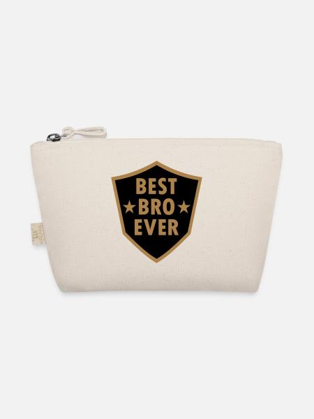Best bro ever (coat of arms, stars) - Organic Pouch - nature - Front