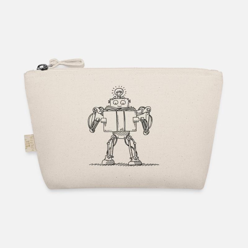 Robots Book Read Machine Learning AI Symbol Organic Pouch