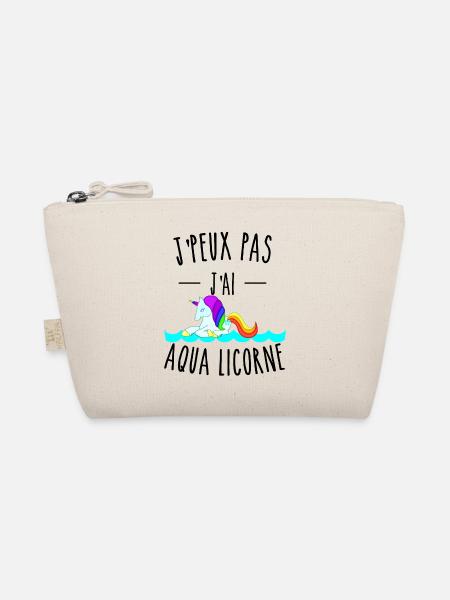 je peux pas j'ai aqua licorne humour - Trousse biologique - nature - Devant