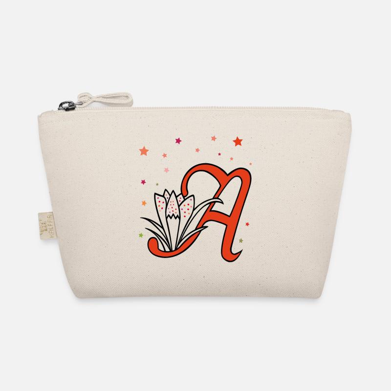 Letter, initial, flower - Organic Pouch - nature