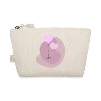 Love Lettering 2 Balloons Heart Balloons Saying - Organic Pouch - nature - Front