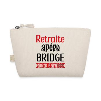 Retraite apéro bridge cadeau femme retraité cartes - Trousse biologique - nature - Devant