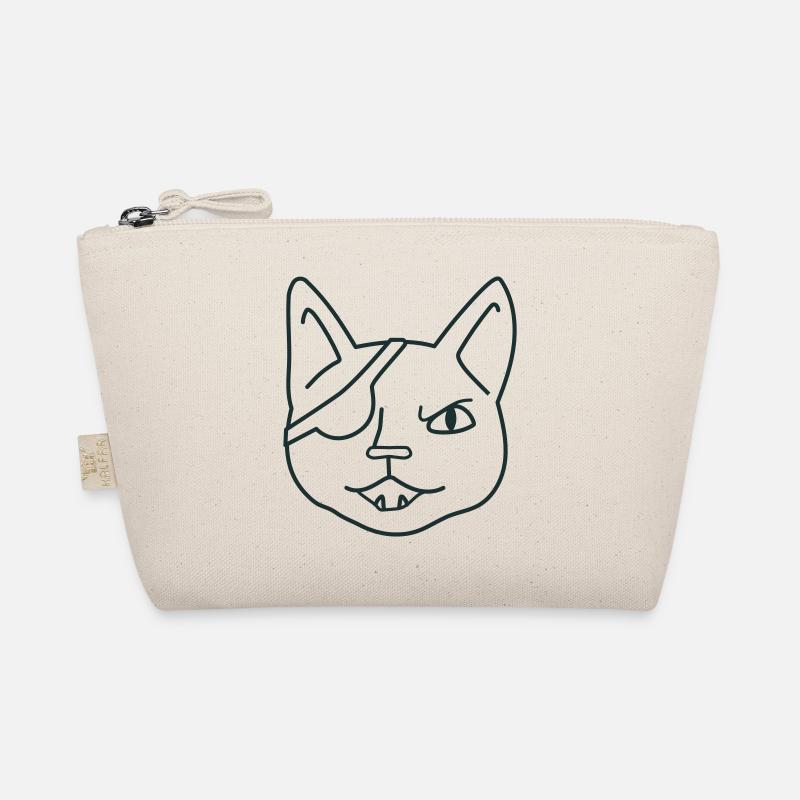 angry pirate cat face Organic Pouch