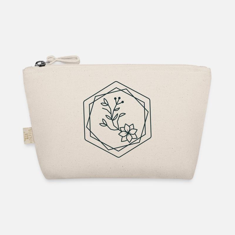 hexagons with floral accent Organic Pouch