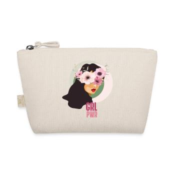 girl power blumen stark face rosa Feminismus süß  - Bio-Täschchen - Natur - Vorne