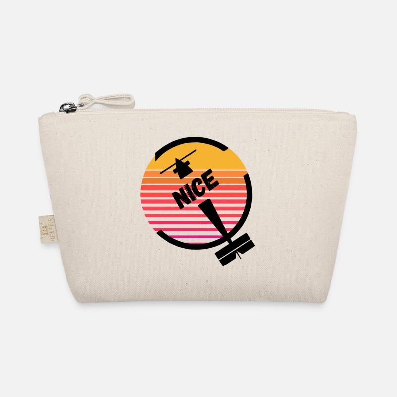 Nizza Côte d'Azur Frankreich Soleil Retro Flughafen - Bio-Täschchen - Natur