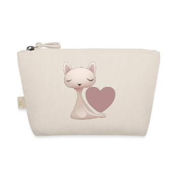 Katze Herz Liebe - Bio-Täschchen - Natur - Vorne