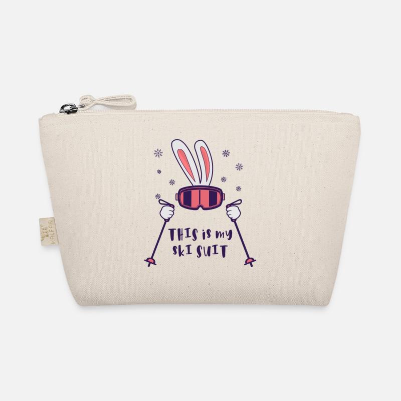 This is my Ski Suit Skiing Rabbit with ski poles Organic Pouch