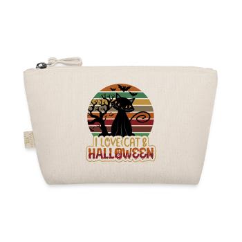 Halloween Vintage Retro Cat Lover - Organic Pouch - nature - Front