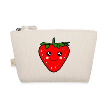 Kawaii Strawberry - Organic Pouch - nature - Front
