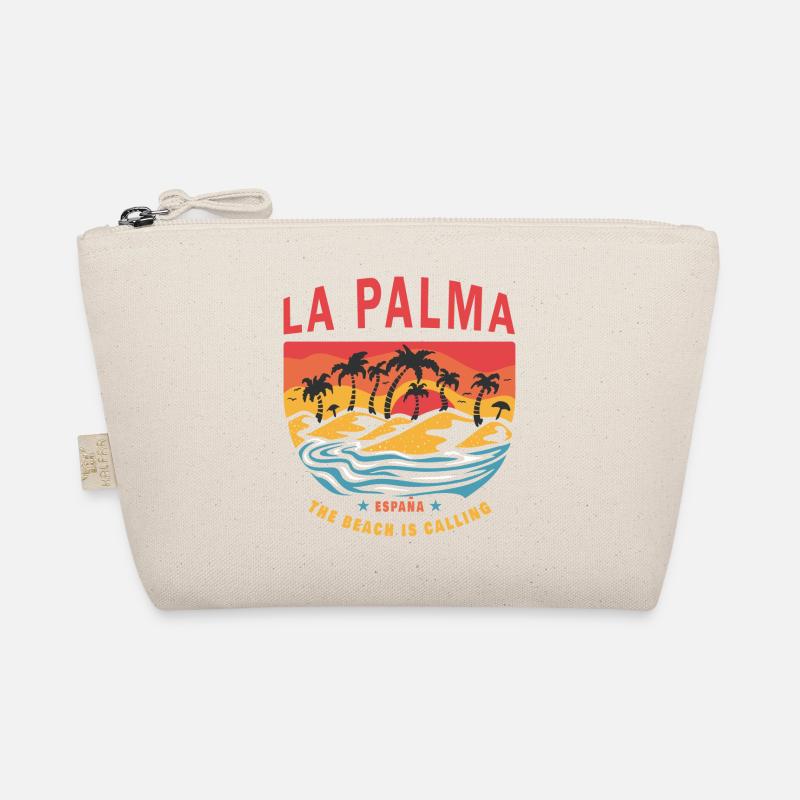 La Palma Strand Palmen Design - Bio-Täschchen - Natur