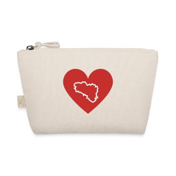 Petit coeur rouge carte blanche Bretagne - BZH - Organic Pouch - nature - Front