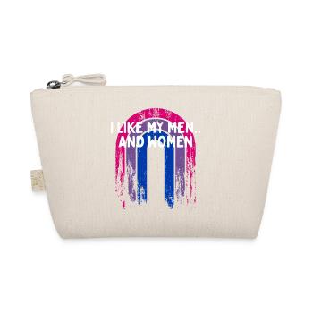 I Like My Men and Women Bisexual LGBTQ Bi Pride - Organic Pouch - nature - Front