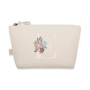 Buchstabe E mit Blume rosa - Bio-Täschchen - Natur - Vorne